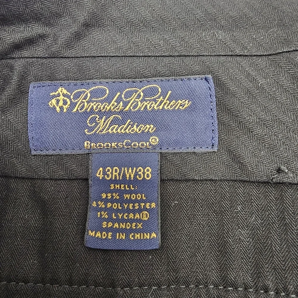 Brooks Brothers Wool Blazer Pants Suit Men 41R Navy 38 Waist Pinstripe Office‎